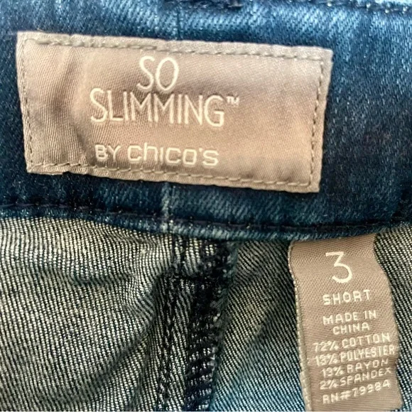 Chico’s So Slimming Jeans size 3 Short (petite) Denim Blue Medium Wash (large)16 - Picture 2 of 11